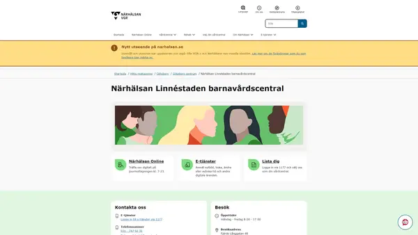 Närhälsan Linnéstaden barnavårdscentral logo