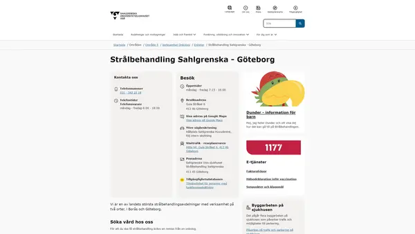Strålbehandling Sahlgrenska, Göteborg