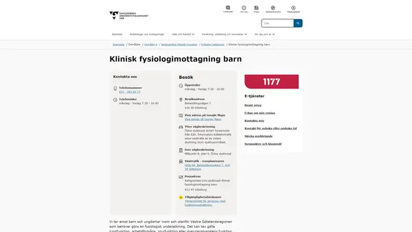 Klinisk fysiologimottagning barn, Göteborg