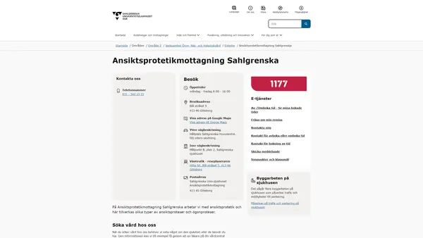 Ansiktsprotetikmottagning Sahlgrenska, Göteborg