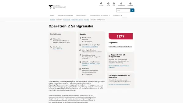 Operation 2 Sahlgrenska, Göteborg
