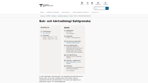 Buk- och kärlradiologi Sahlgrenska, Göteborg