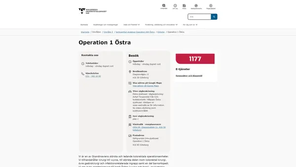Operation 1 Östra, Göteborg