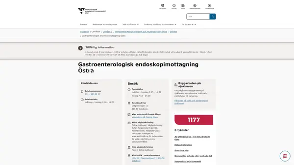 Gastroenterologisk endoskopimottagning Östra logo