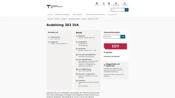Avdelning 302 IVA, Göteborg