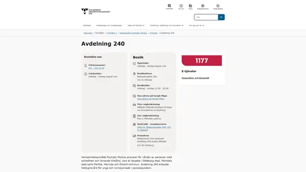 Avdelning 240 psykos Mölndal, Göteborg