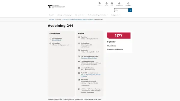 Avdelning 244 psykos Mölndal, Mölndal