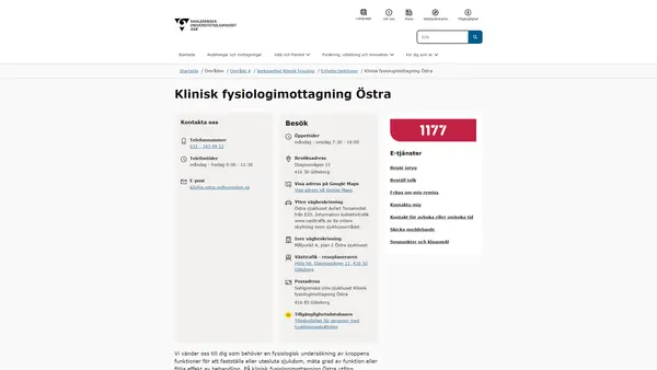Klinisk fysiologimottagning Östra, Göteborg