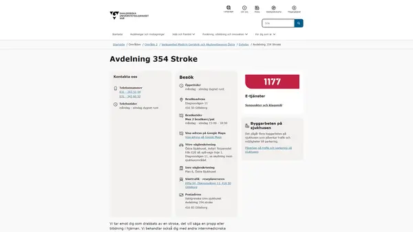 Avdelning 354 stroke, Göteborg