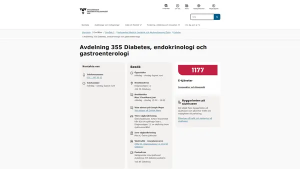 Avdelning 355 diabetes endokrin, Göteborg