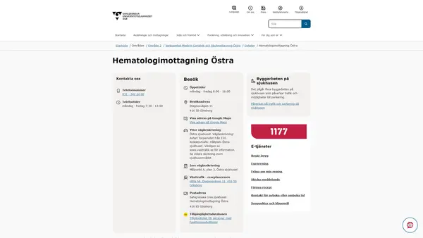 Hematologimottagning Östra, Göteborg
