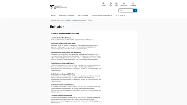 Resursmottagning beroende, Göteborg