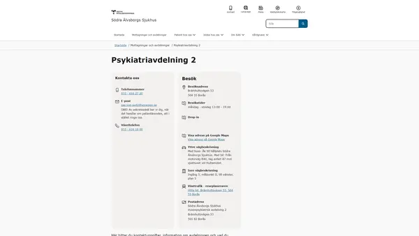 Psykiatriavdelning 2, Borås