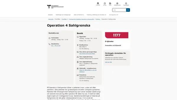 Operation 4 Sahlgrenska, Göteborg