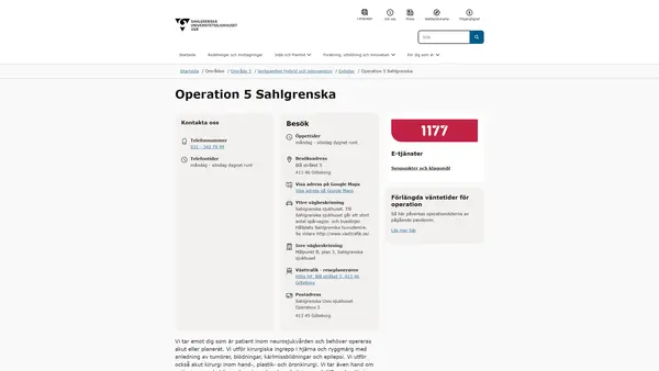 Operation 5 Sahlgrenska, Göteborg