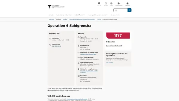 Operation 6 Sahlgrenska, Göteborg