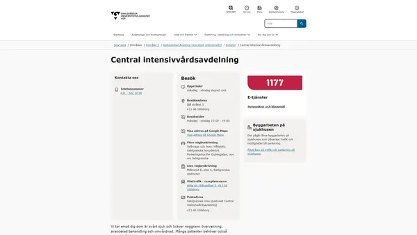 Central intensivvårdsavdelning, Göteborg