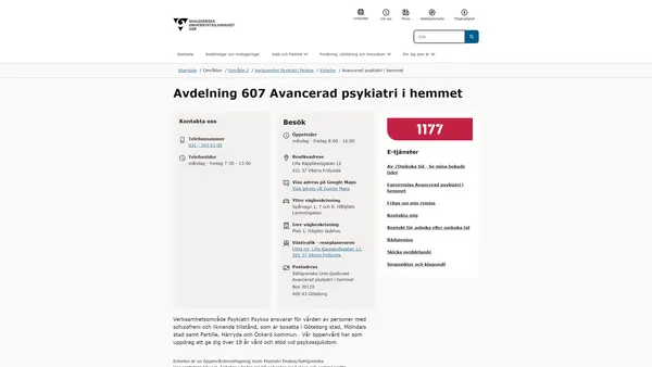 Avancerad psykiatri i hemmet, Mölndal