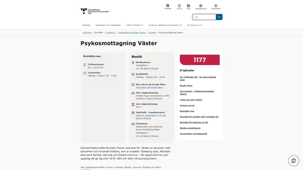 Psykosmottagning Väster, Göteborg