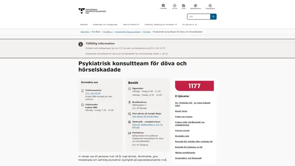 Psykiatriskt konsultteam för döva och hörselskadade, Göteborg