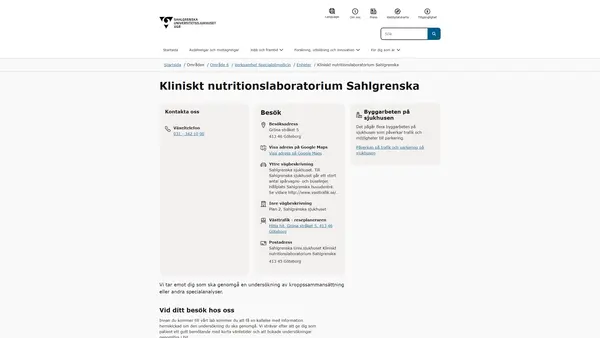 Kliniskt nutritionslaboratorium Sahlgrenska, Göteborg