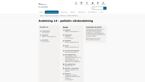 Palliativ mottagning Uddevalla sjukhus, Uddevalla