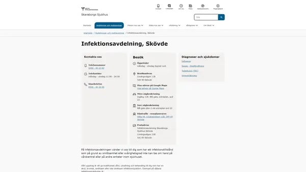 Infektionsavdelning, Skövde