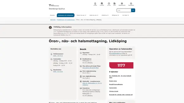 Öron- näs- och halsmottagning Lidköping