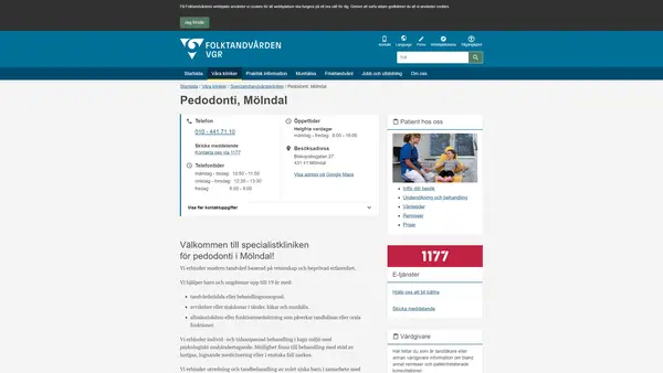 Specialistkliniken för pedodonti Mölndal, Mölndal