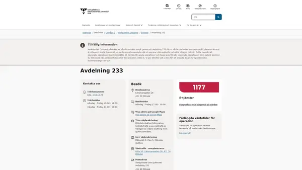 Avdelning 233, Mölndal