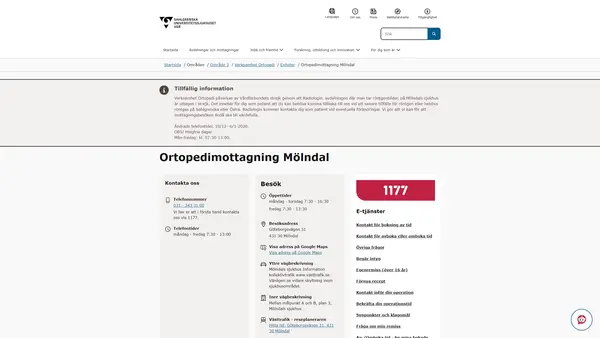 Ortopedimottagning Mölndal, Mölndal