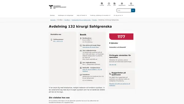 Avdelning 132 kirurgi Sahlgrenska, Göteborg