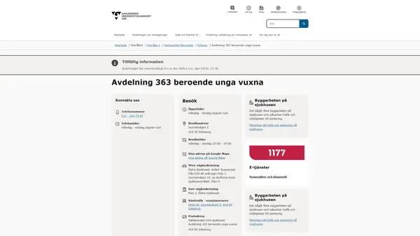 Avdelning 363 beroende unga vuxna, Göteborg
