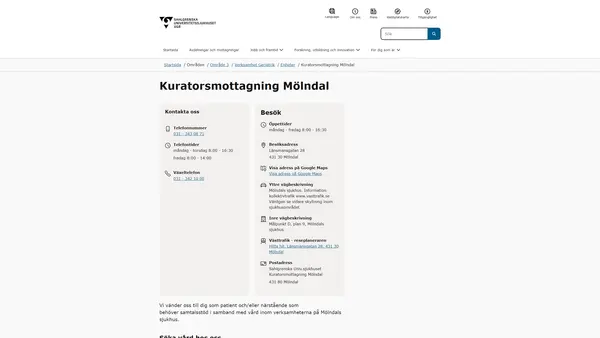 Kuratorsmottagning Mölndal, Mölndal