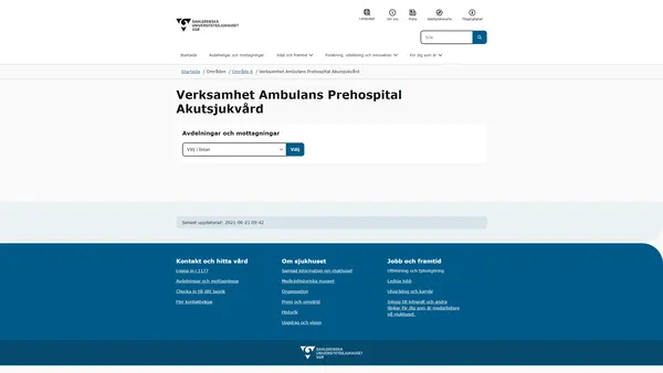 Verksamhet Ambulans prehospital akutsjukvård, Göteborg