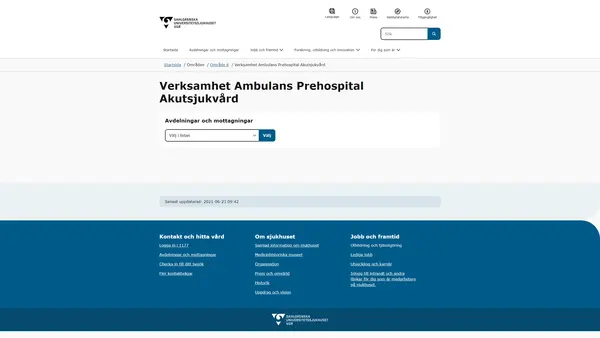 Verksamhet Ambulans och specialiserad sjukvård i hemmet, Göteborg