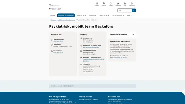 Psykiatri mobilt team Bäckefors, Bengtsfors