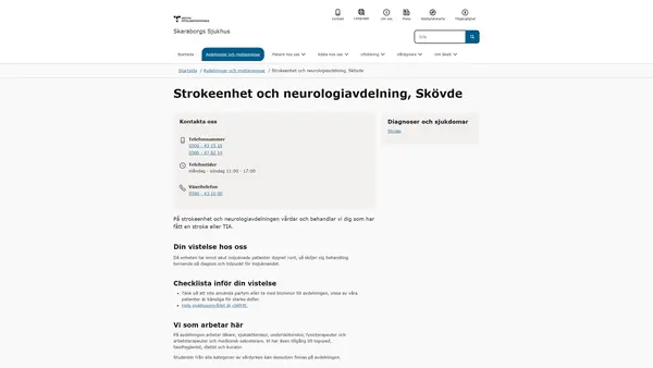 Strokeenhet och neurologiavdelning, Skövde