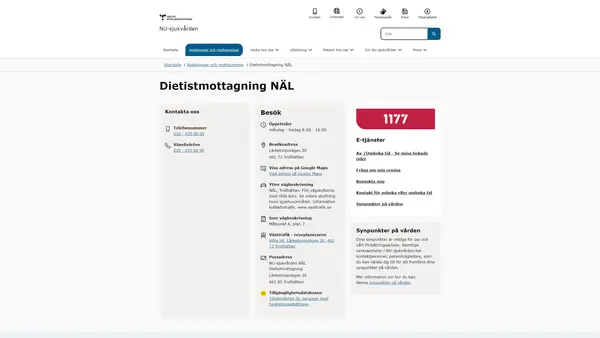 Dietistmottagning NÄL, Trollhättan