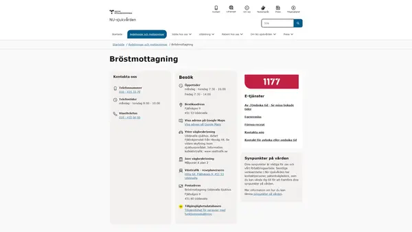 Bröstmottagning Uddevalla sjukhus, Uddevalla