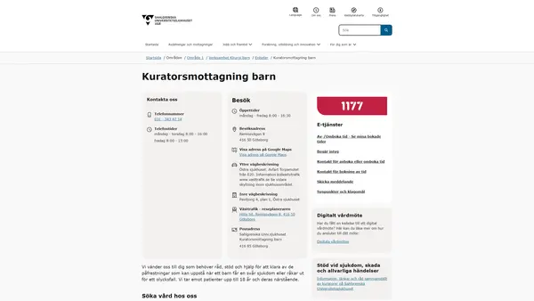 Kuratorsmottagning barn, Göteborg