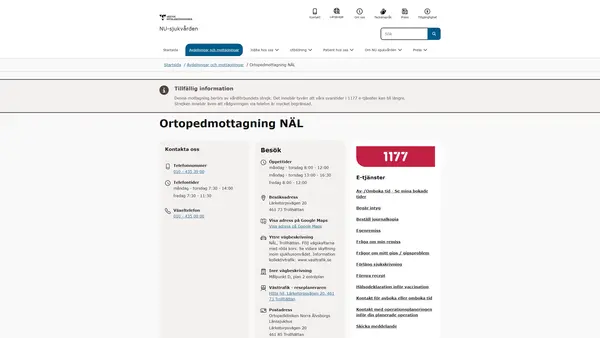 Ortopedimottagning NÄL logo