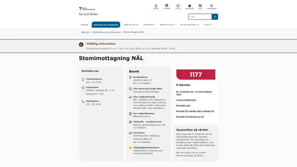 Stomiterapeutisk mottagning NÄL, Trollhättan