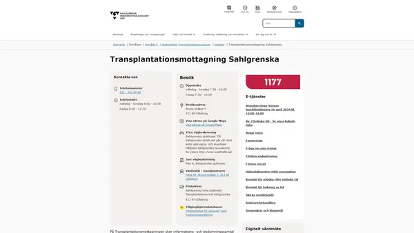 Transplantationsmottagning Sahlgrenska, Göteborg