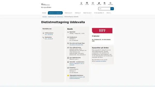 Dietistmottagning Uddevalla sjukhus, Uddevalla