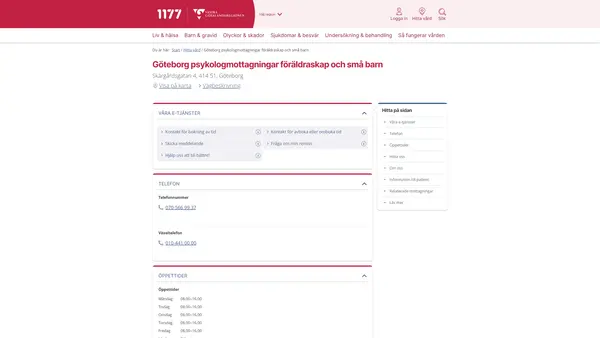 Göteborg psykologmottagningar föräldraskap och små barn