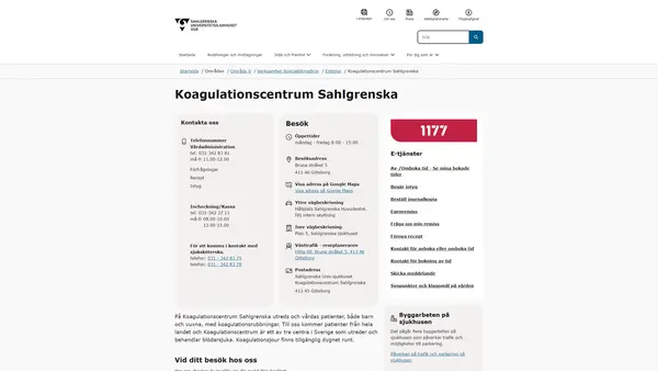 Koagulationscentrum Sahlgrenska, Göteborg