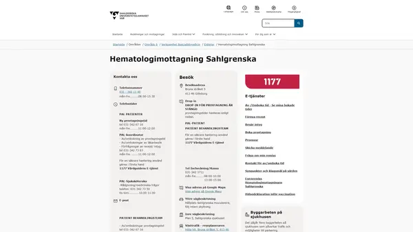 Hematologimottagning Sahlgrenska, Göteborg
