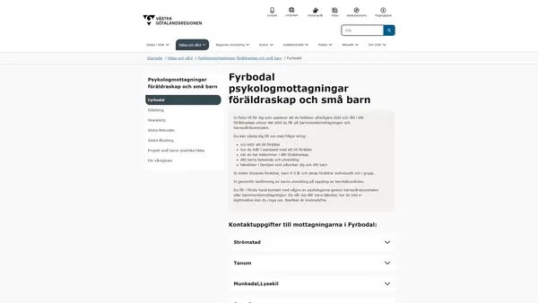 Fyrbodal psykologmottagning föräldraskap och små barn