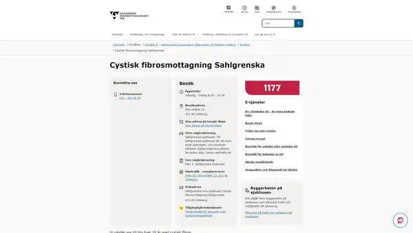 Cystisk fibrosmottagning Sahlgrenska, Göteborg